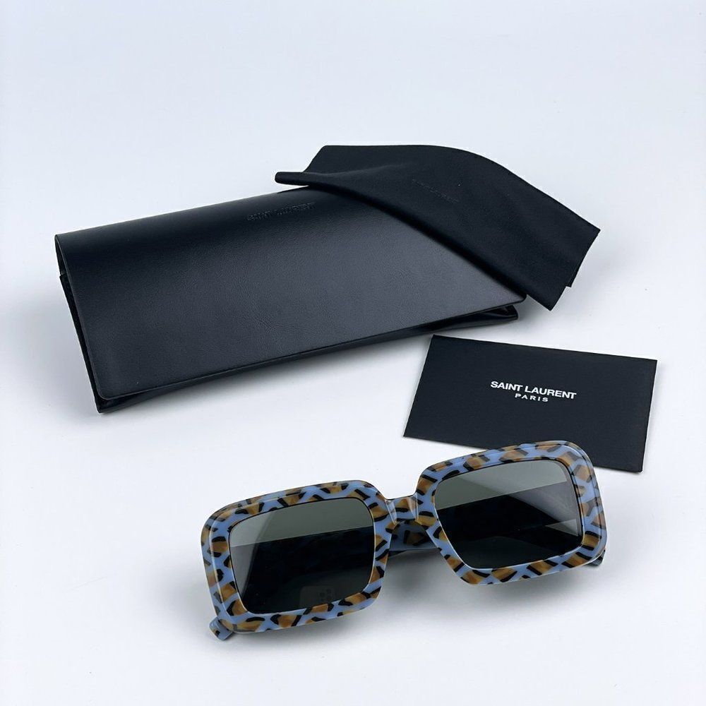 SALE! NEW Saint Laurent SL534 SUNRISE 008 Violet Rectangle Unisex Sunglasses - Picture 12 of 12